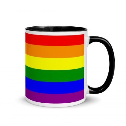 PRIDE Flag Coffee Cup Mug with Color Accent Options - Image 2