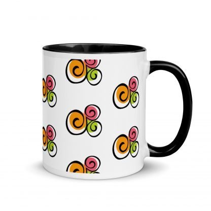 90s Vibe Flower Abstract Design Mug Cup with Color Accent Options - Image 2
