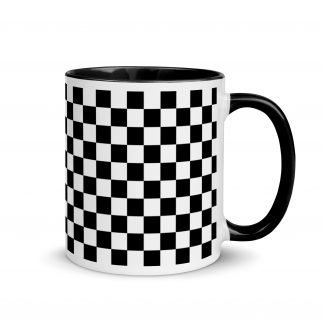 Checkerboard Mug Cup with Color Accents