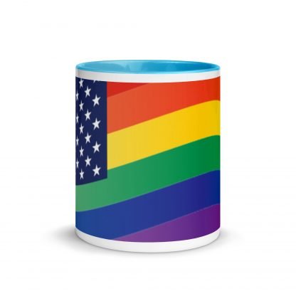 LGBTQ Owned Shop American PRIDE Flag Mug with Color Accent Options - Image 11