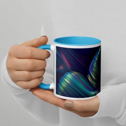 Color Swirls Mug Cup with Color Accents - Various Color Options - Image 2
