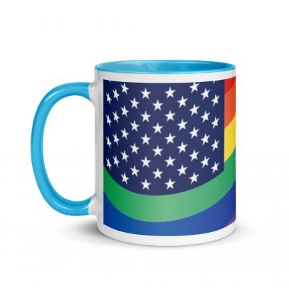 LGBTQ Owned Shop American PRIDE Flag Mug with Color Accent Options - Image 12