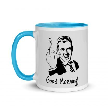 Middle Finger Morning Mug Cup with Accent Color Options - Image 12