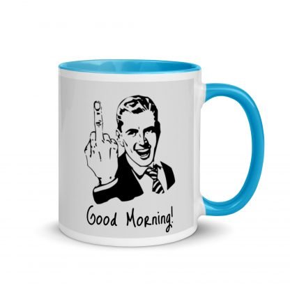 Middle Finger Morning Mug Cup with Accent Color Options - Image 10