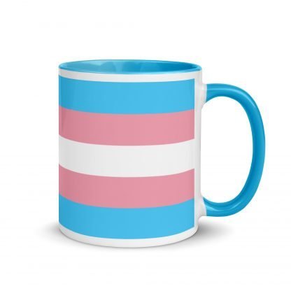 Trans Pride Flag Mug Cup with Blue or Pink Color Accents - Image 2