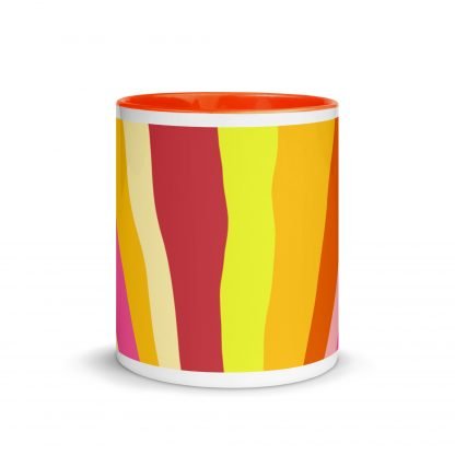 Sunburst Sunset Sunrise Mug Cup with Orange Color Accents - Image 3
