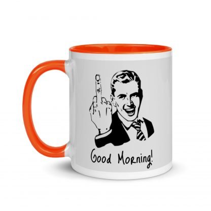 Middle Finger Morning Mug Cup with Accent Color Options - Image 9