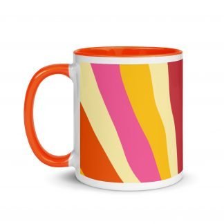 Sunburst Sunset Sunrise Mug Cup with Orange Color Accents