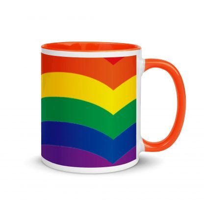 LGBTQ Owned Shop American PRIDE Flag Mug with Color Accent Options - Image 7