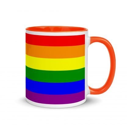 PRIDE Flag Coffee Cup Mug with Color Accent Options - Image 8
