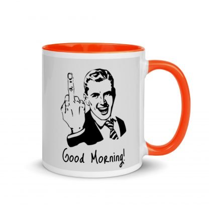 Middle Finger Morning Mug Cup with Accent Color Options - Image 7
