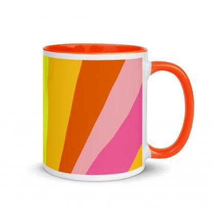 Sunburst Sunset Sunrise Mug Cup with Orange Color Accents - Image 2