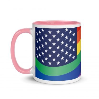 LGBTQ Owned Shop American PRIDE Flag Mug with Color Accent Options - Image 15