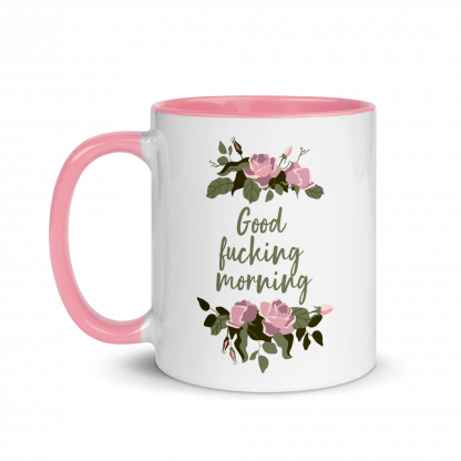 Good Fucking Morning Mug Cup with Pink Accent Color - Image 4
