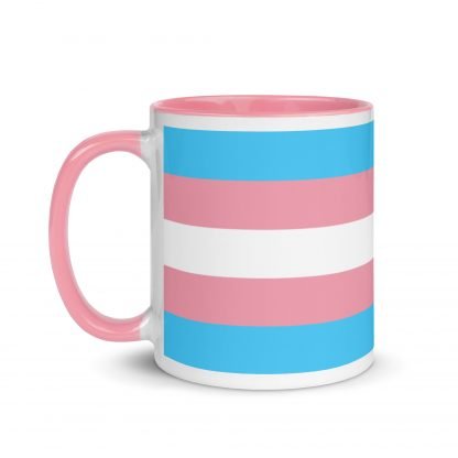 Trans Pride Flag Mug Cup with Blue or Pink Color Accents