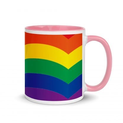 LGBTQ Owned Shop American PRIDE Flag Mug with Color Accent Options - Image 13