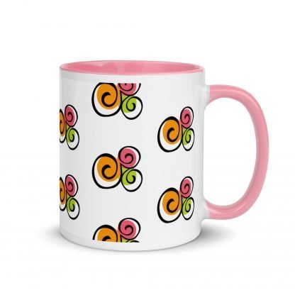 90s Vibe Flower Abstract Design Mug Cup with Color Accent Options - Image 6