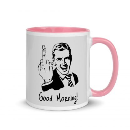 Middle Finger Morning Mug Cup with Accent Color Options - Image 13
