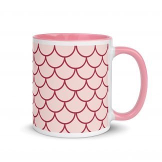 Pink Mermaid Fantasy Mug Cup with Pink Accents