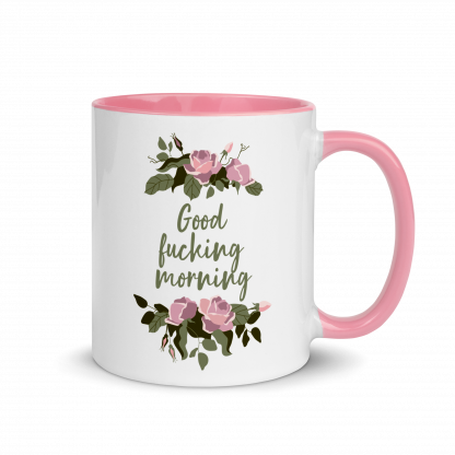 Good Fucking Morning Mug Cup with Pink Accent Color - Image 2