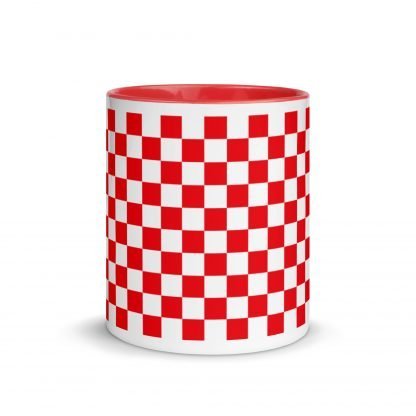 Red Checkerboard Mug Cup with Color Accents - Image 3