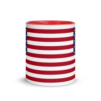 American USA Flag Patriotic Mug Cup Mug with Color Accents - Image 3