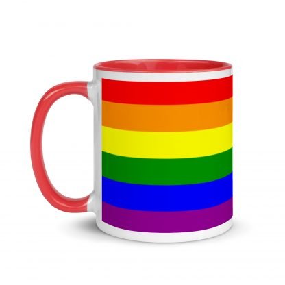 PRIDE Flag Coffee Cup Mug with Color Accent Options - Image 7