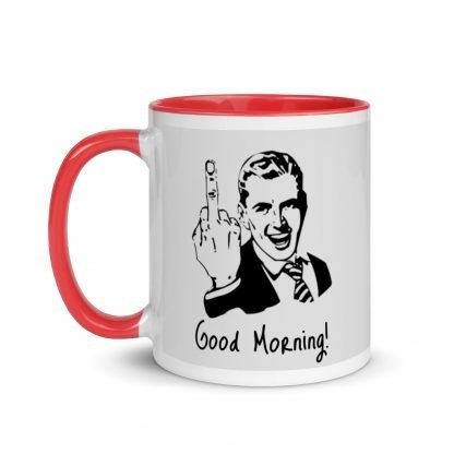 Middle Finger Morning Mug Cup with Accent Color Options - Image 6