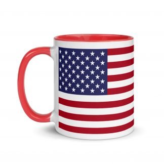 American USA Flag Patriotic Mug Cup Mug with Color Accents