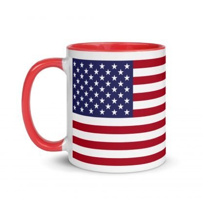 American USA Flag Patriotic Mug Cup Mug with Color Accents