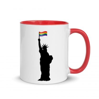 Statue of Liberty PRIDE Flag Mug Cup with Color Accent Options - Image 3
