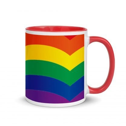 LGBTQ Owned Shop American PRIDE Flag Mug with Color Accent Options - Image 5