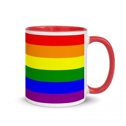 PRIDE Flag Coffee Cup Mug with Color Accent Options - Image 5