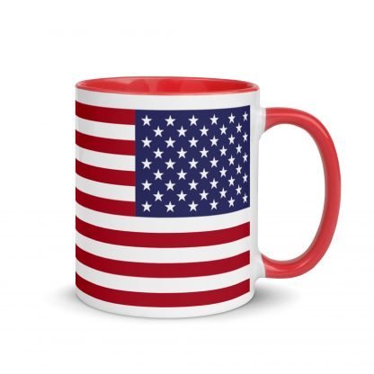 American USA Flag Patriotic Mug Cup Mug with Color Accents - Image 2
