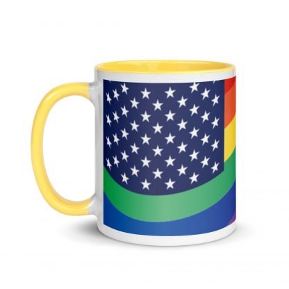 LGBTQ Owned Shop American PRIDE Flag Mug with Color Accent Options - Image 17