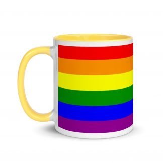 PRIDE Flag Coffee Cup Mug with Color Accent Options