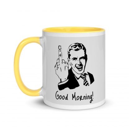 Middle Finger Morning Mug Cup with Accent Color Options - Image 17