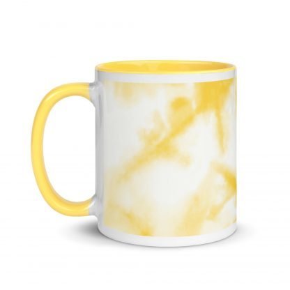 Tie Dye Sunshine Yellow Mug Cup with Accent Color
