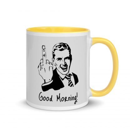 Middle Finger Morning Mug Cup with Accent Color Options - Image 16