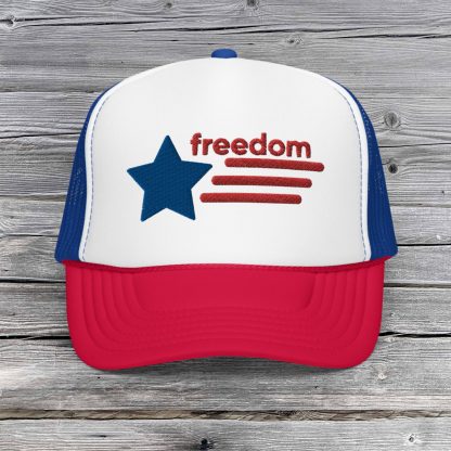 Freedom Embroidered Americana Foam Trucker Hat - Image 2