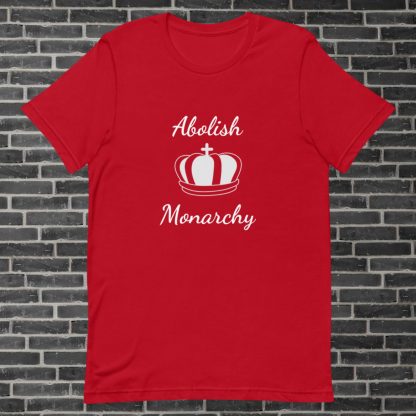Abolish Monarchy Crown Unisex Tee Shirt - Image 3