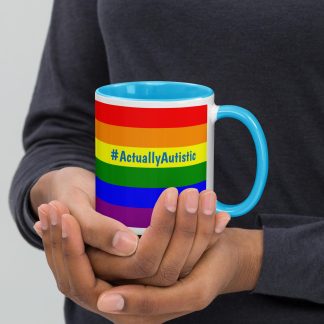 #ActuallyAutistic PRIDE Flag Coffee Cup with Color Options!