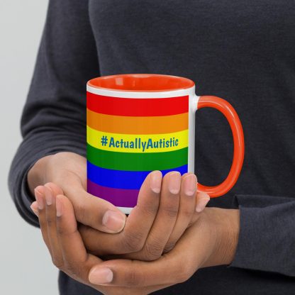 #ActuallyAutistic PRIDE Flag Coffee Cup with Color Options! - Image 2