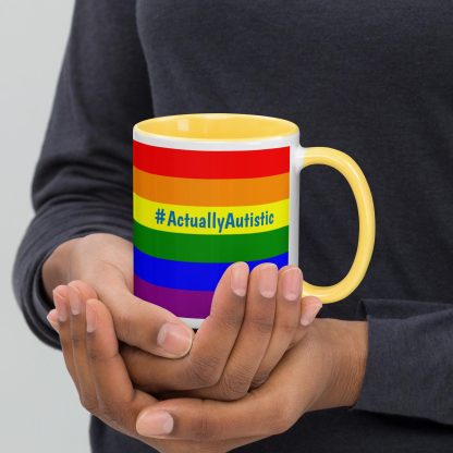 #ActuallyAutistic PRIDE Flag Coffee Cup with Color Options! - Image 4
