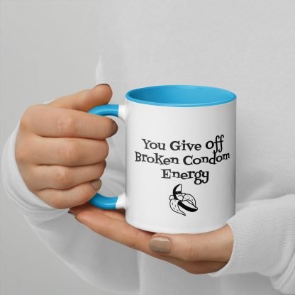 Broken Condom Snark Mug with Choice of Color Inside - Image 2