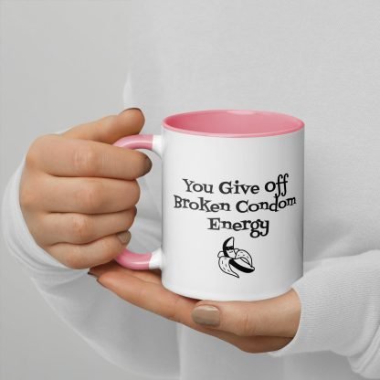 Broken Condom Snark Mug with Choice of Color Inside - Image 4