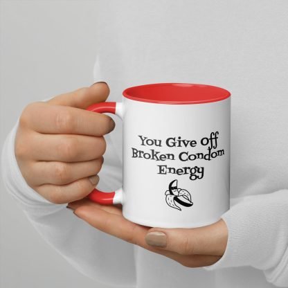 Broken Condom Snark Mug with Choice of Color Inside - Image 5