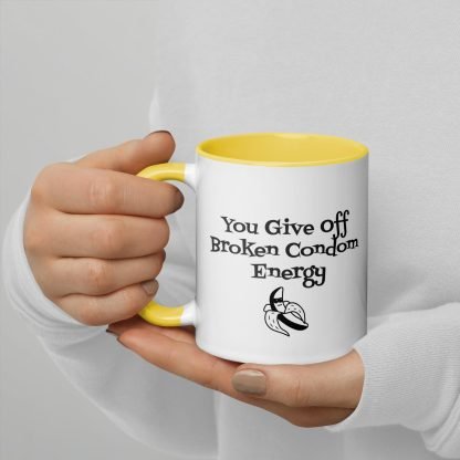 Broken Condom Snark Mug with Choice of Color Inside - Image 6